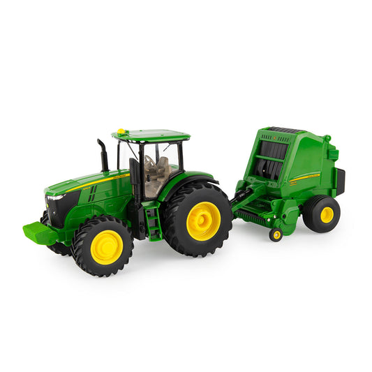 John Deere 1/32 Tractor and Baler Set Toy - LP79389