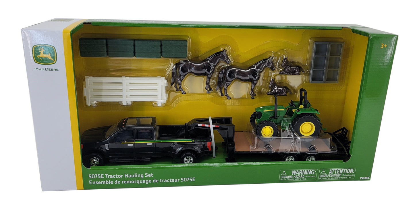 1/32 John Deere 5075E Tractor Hauling Set Toy - LP82785