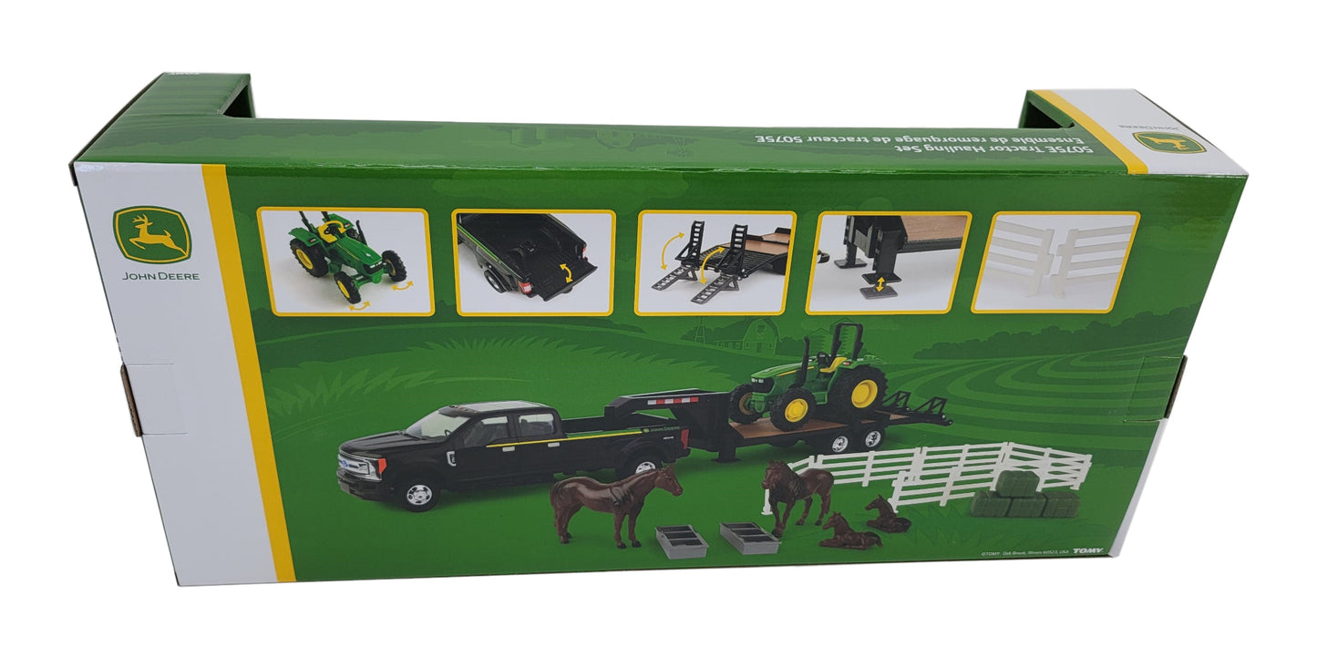 1/32 John Deere 5075E Tractor Hauling Set Toy - LP82785