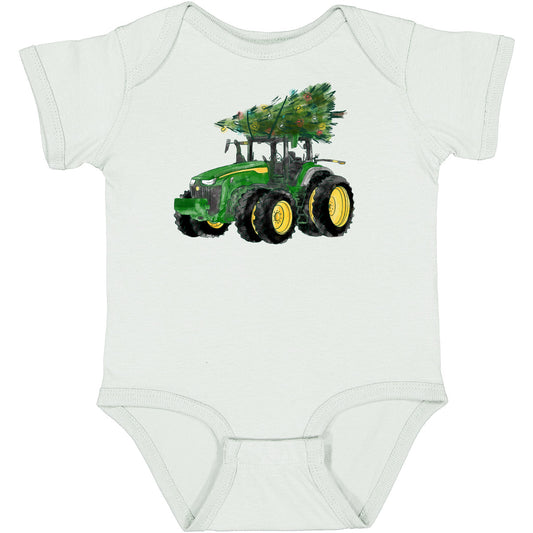 John Deere DGT Infant (6M) Holiday Tractor w/ Christmas Tree Bodysuit - LP84958