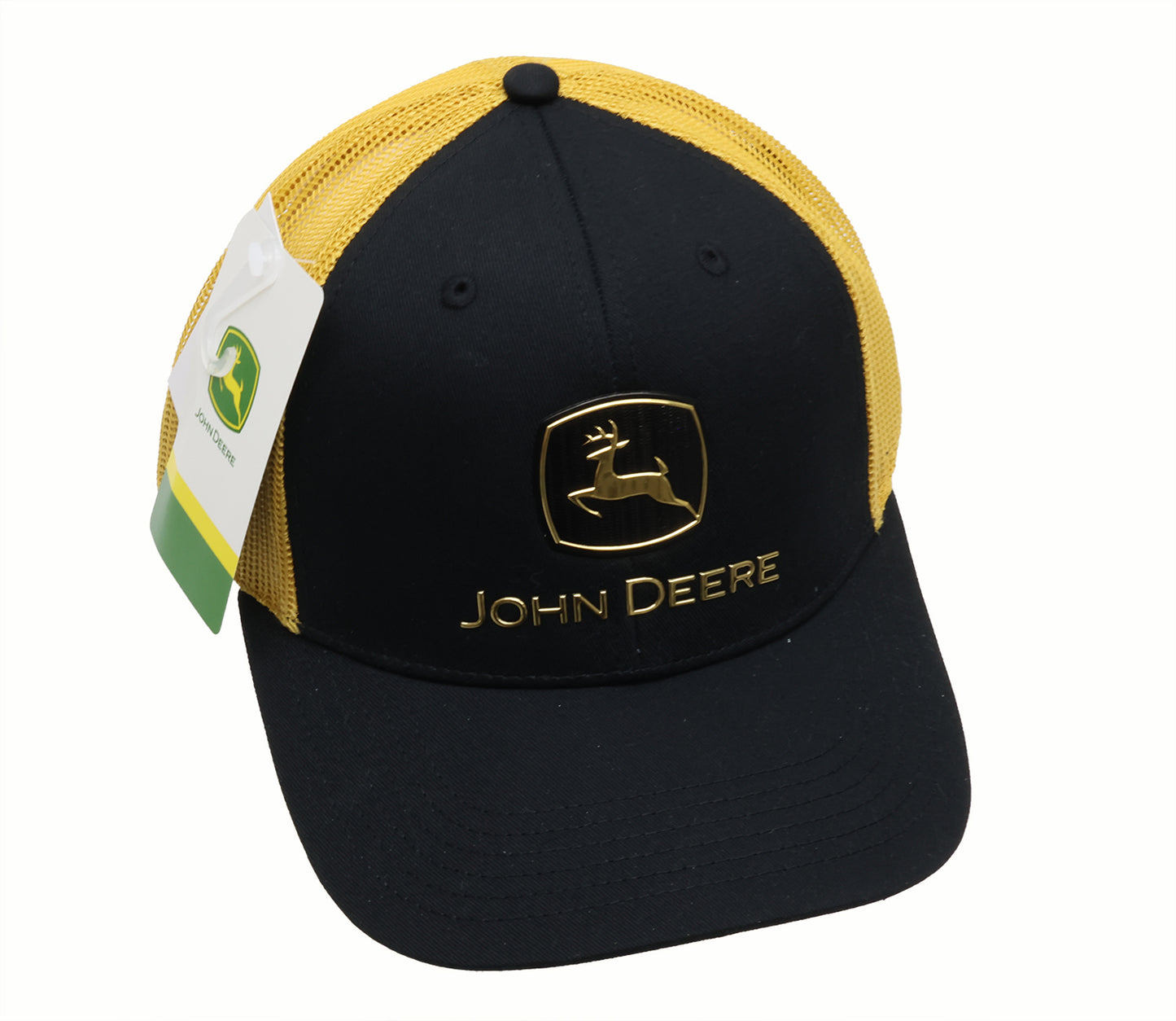 John Deere Mens Black/Gold Applique Cap/Hat - LP86092