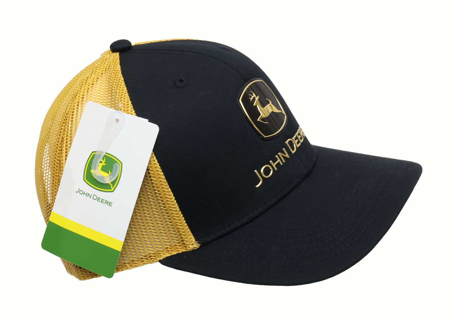 John Deere Mens Black/Gold Applique Cap/Hat - LP86092