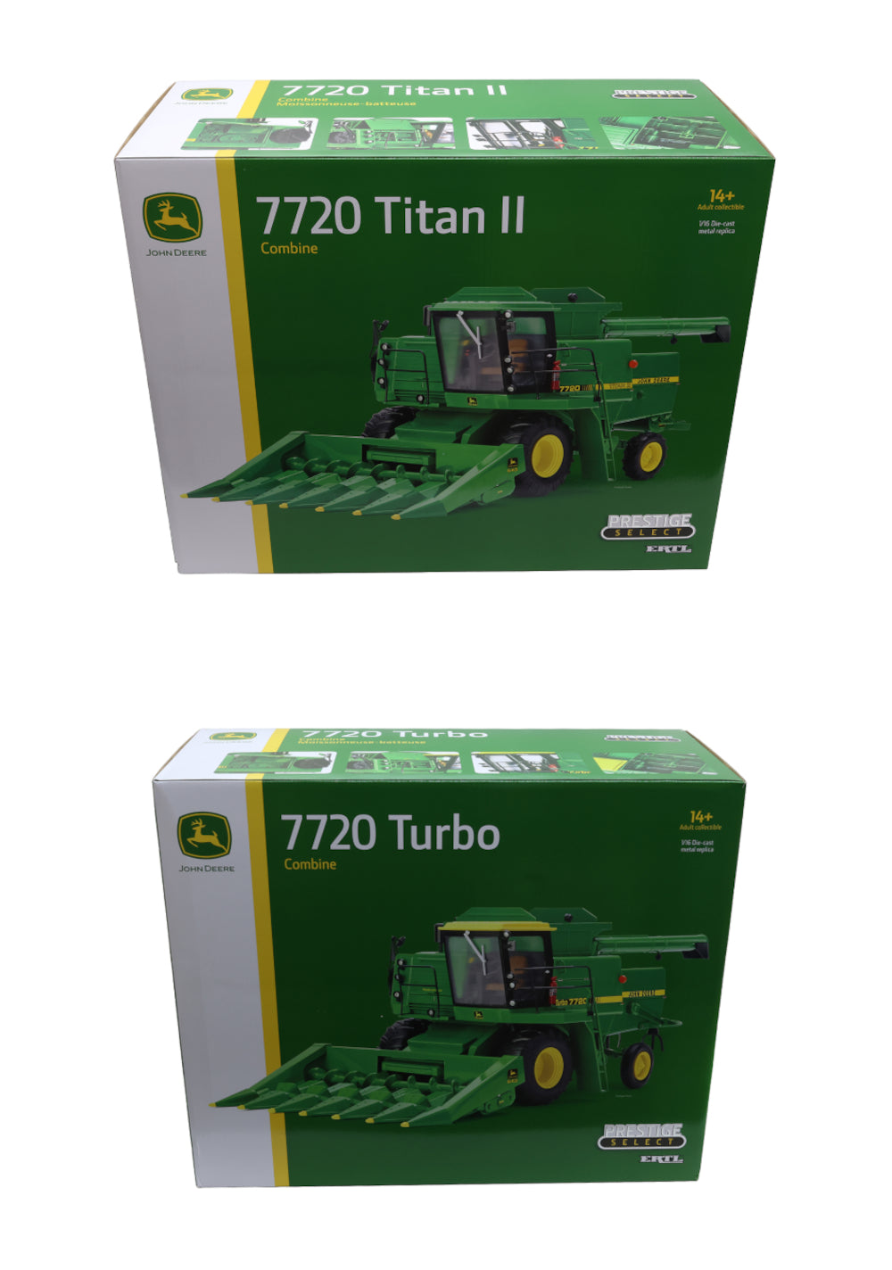 1/16 John Deere 7720 Turbo & 7720 Titan II Combine Prestige Select Series Toy Set - LP86762B