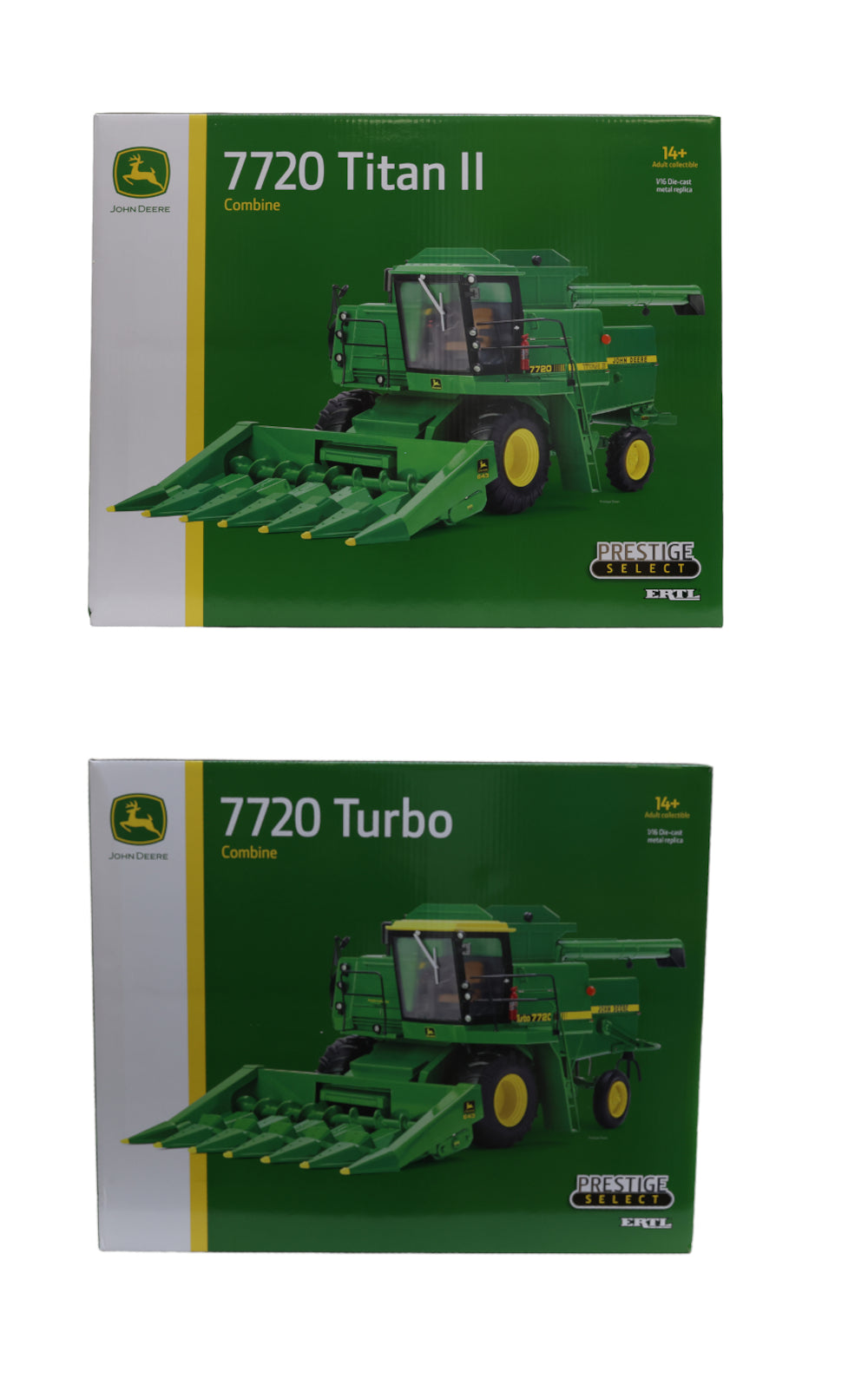 1/16 John Deere 7720 Turbo & 7720 Titan II Combine Prestige Select Series Toy Set - LP86762B