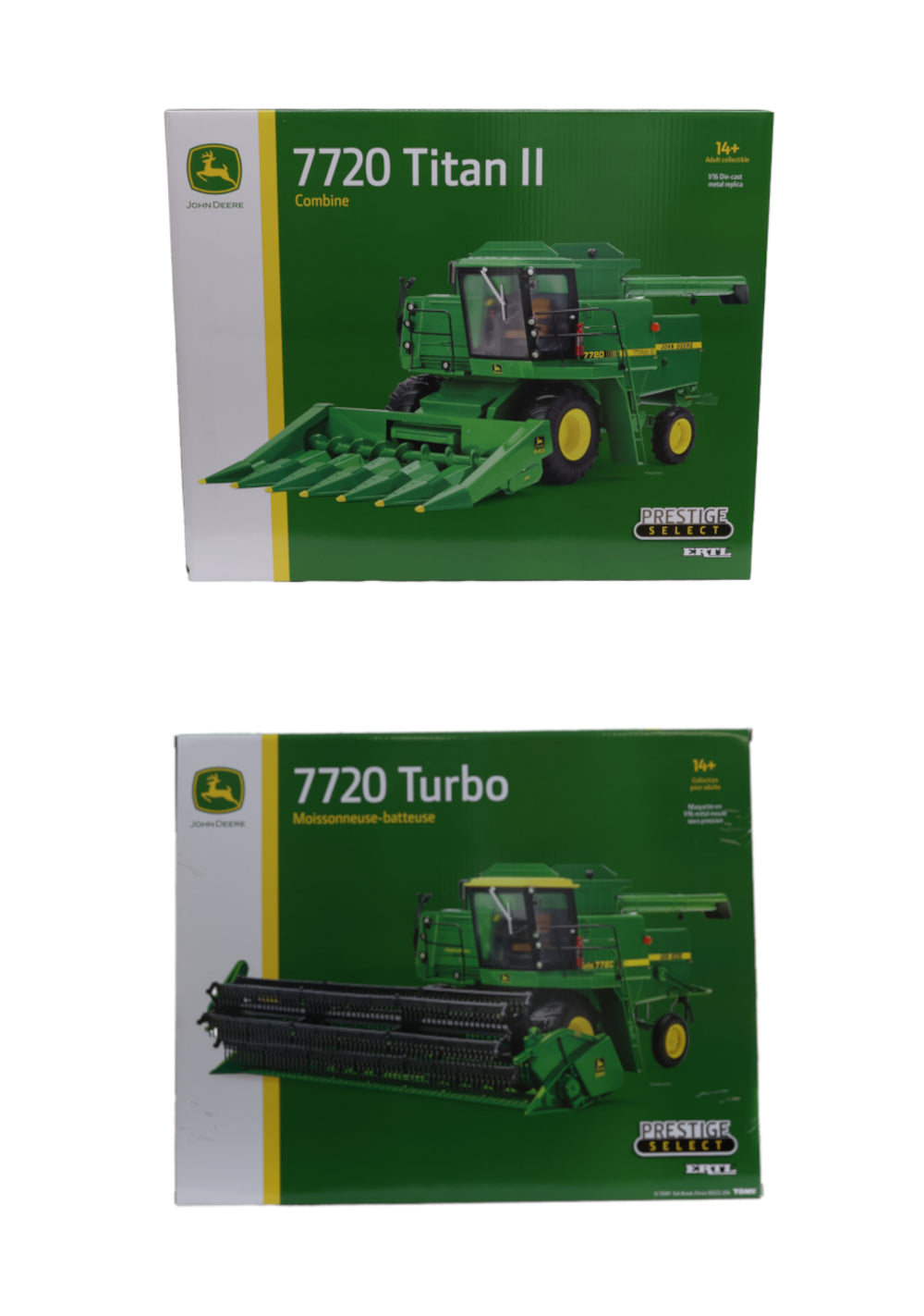 1/16 John Deere 7720 Turbo & 7720 Titan II Combine Prestige Select Series Toy Set - LP86762B