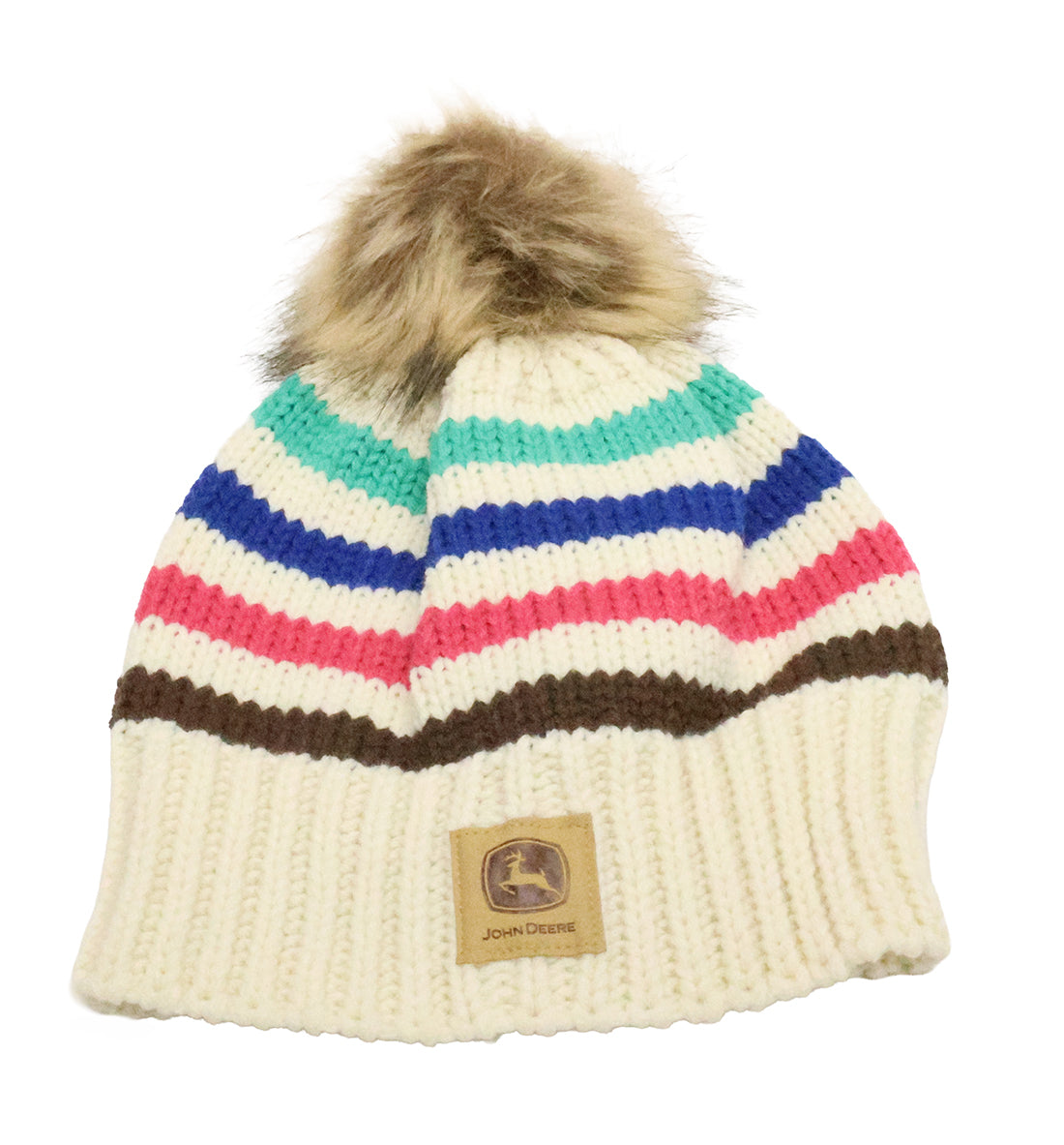 John Deere Women's IV Knit Striped Beanie with Patch - LP88253