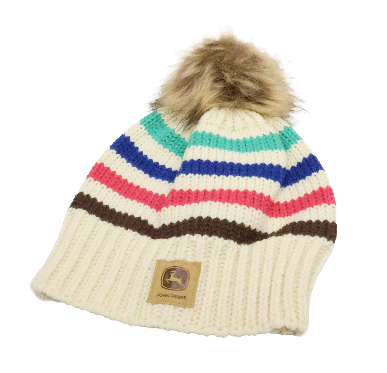 John Deere Women's IV Knit Striped Beanie with Patch - LP88253