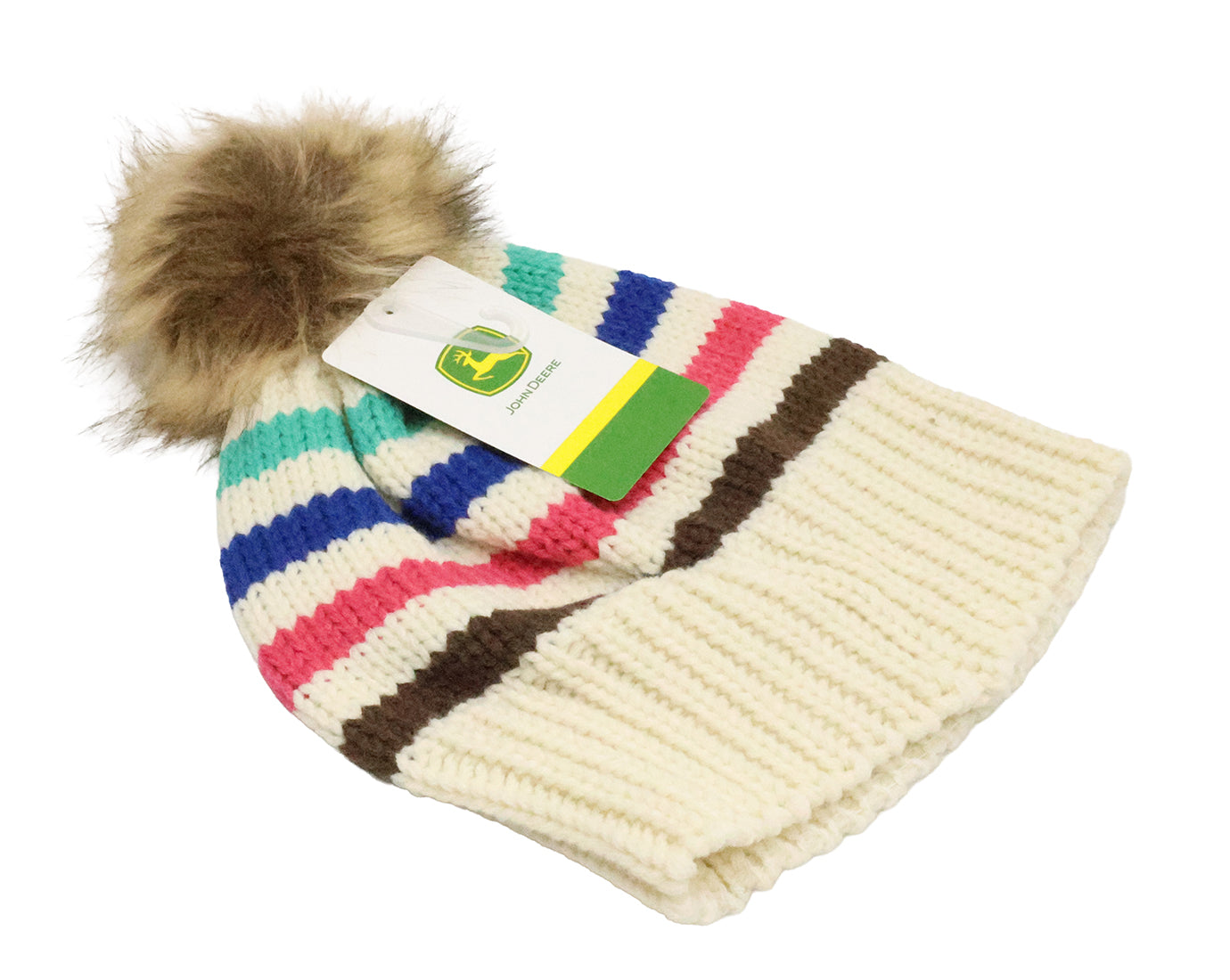 John Deere Women's IV Knit Striped Beanie with Patch - LP88253