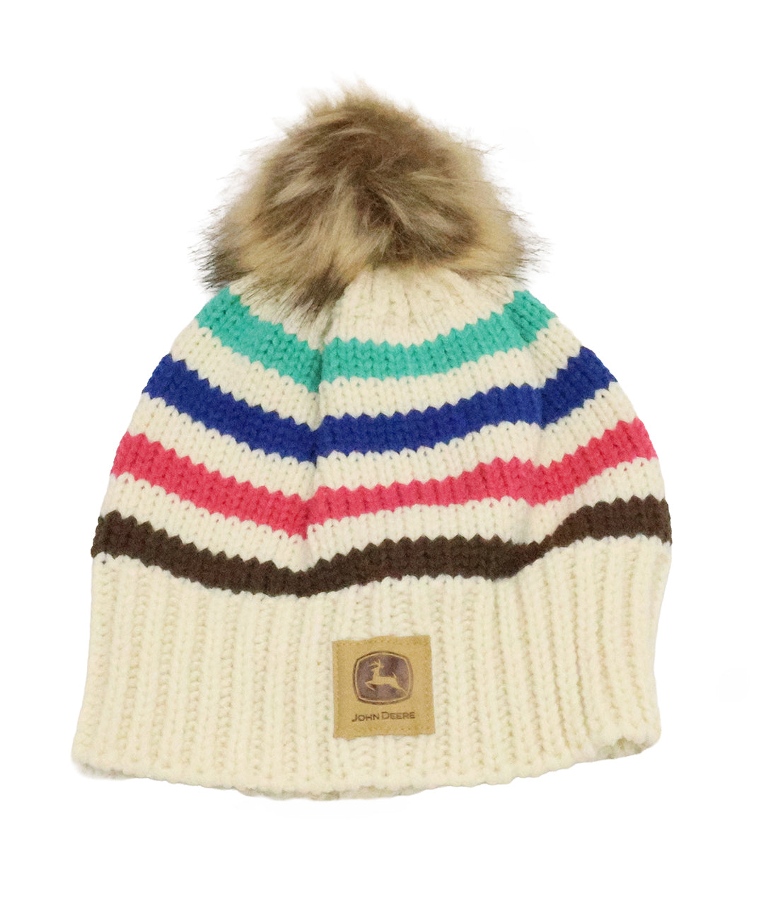 John Deere Women's IV Knit Striped Beanie with Patch - LP88253