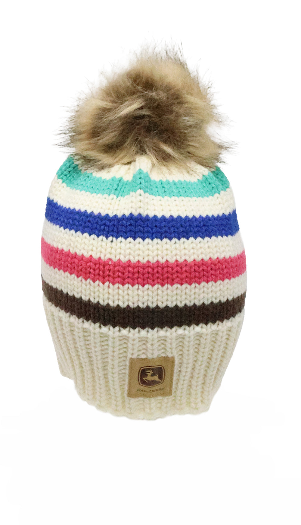 John Deere Women's IV Knit Striped Beanie with Patch - LP88253