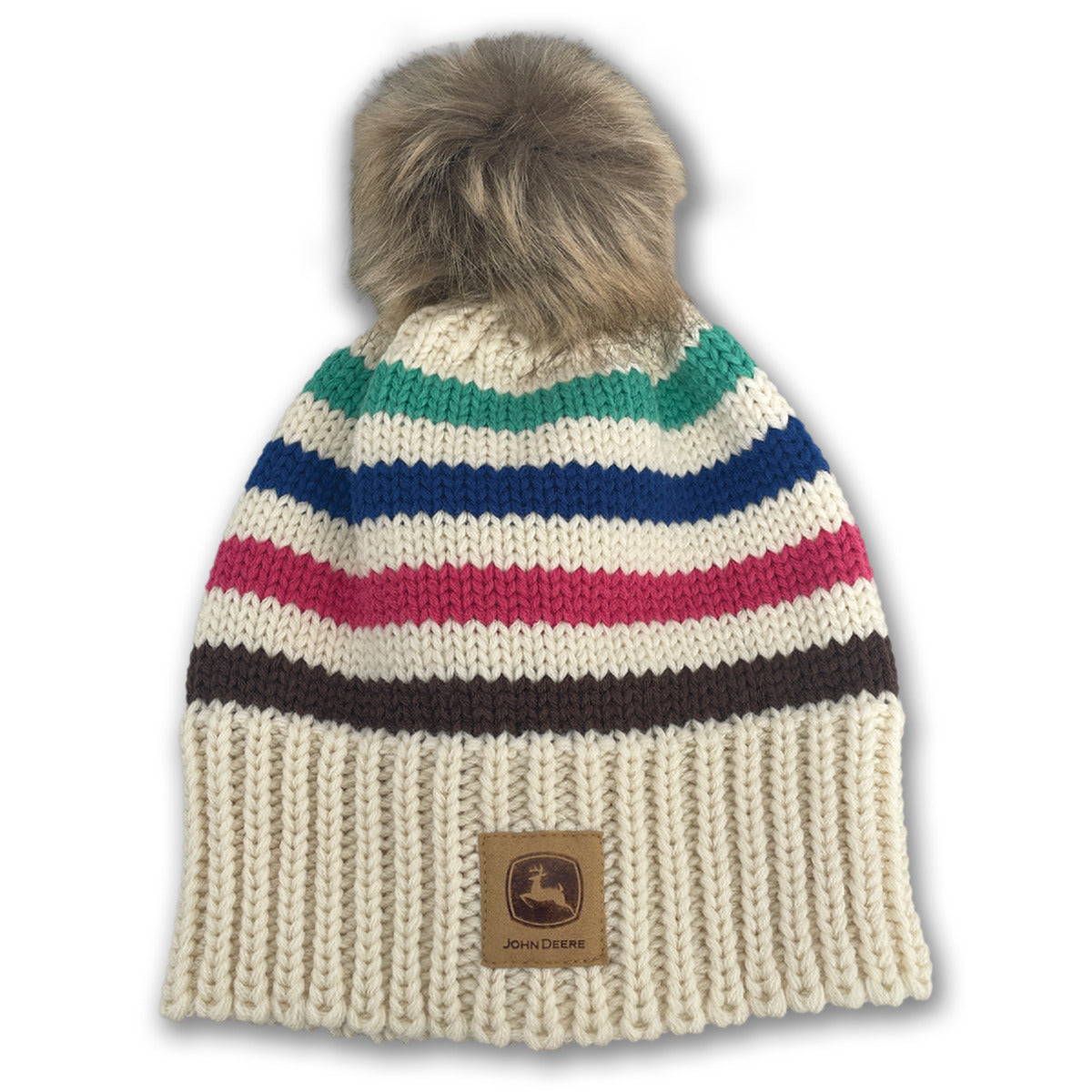 John Deere Women's IV Knit Striped Beanie with Patch - LP88253