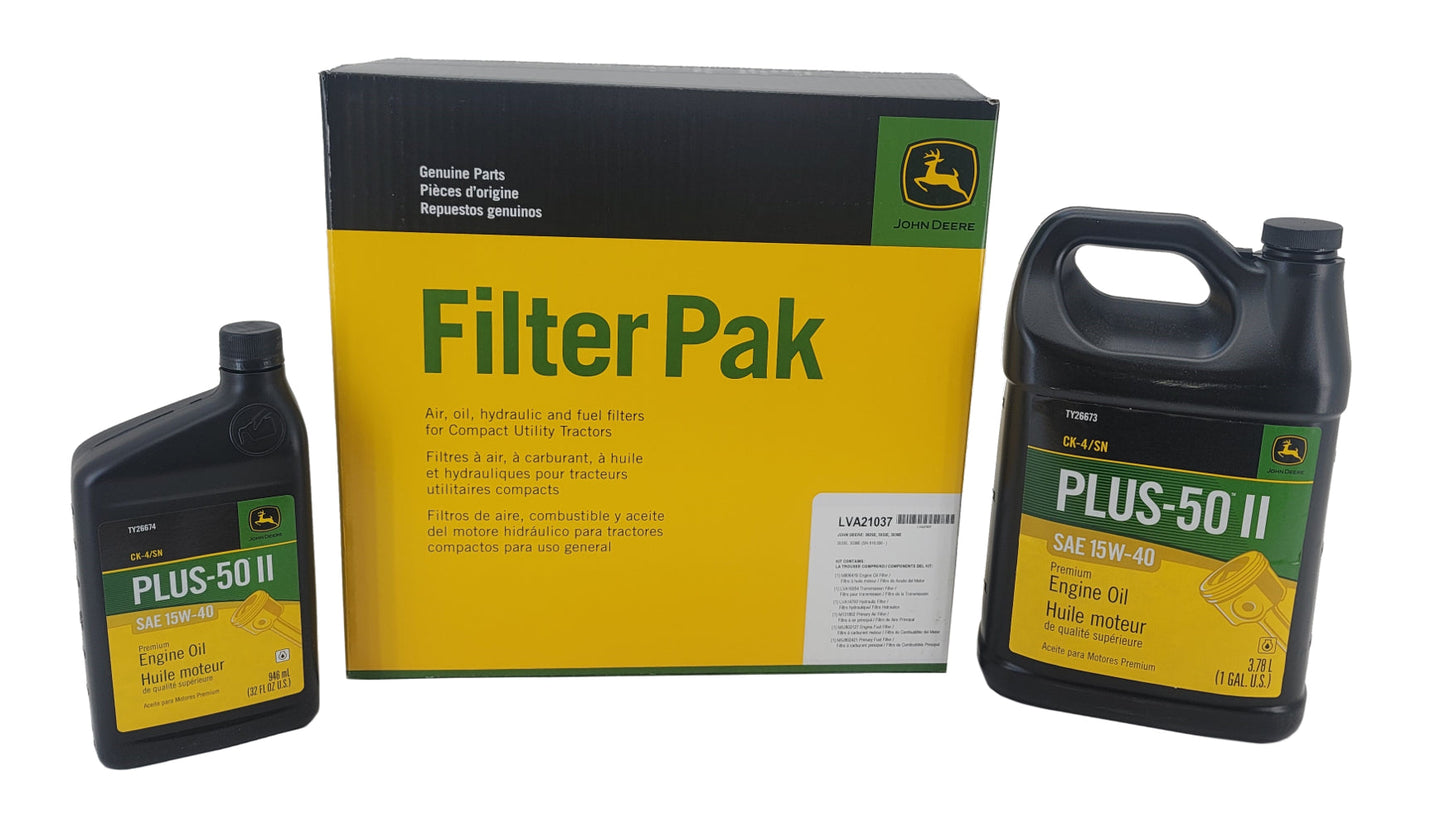 John Deere Original Equipment Filter Pak with Oil Kit - LVA21037A