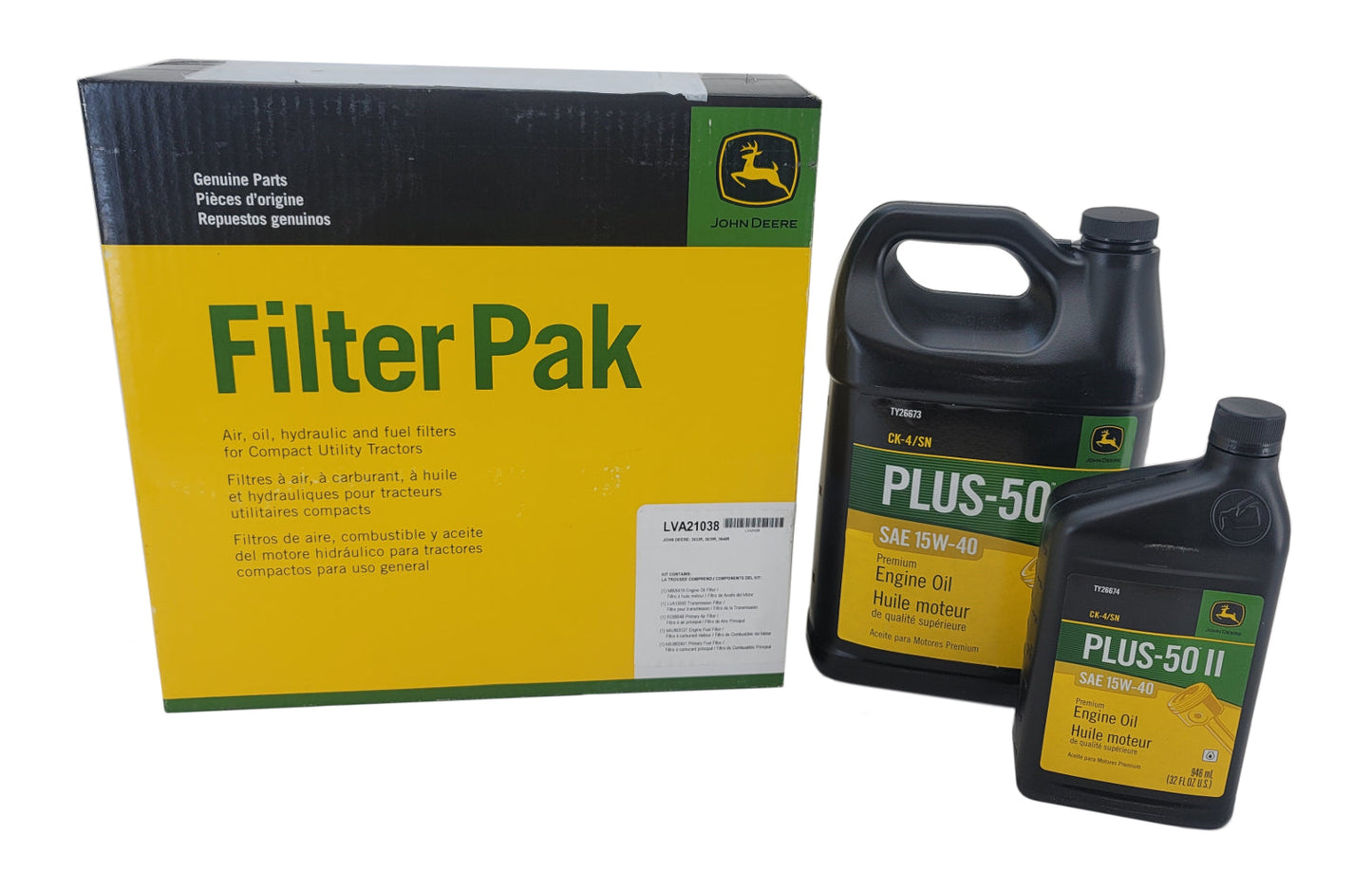 John Deere Original Equipment Filter Pak with Oil Kit - LVA21038A