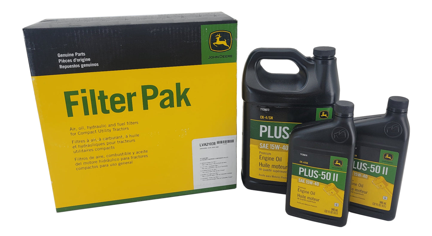 John Deere Original Equipment Filter Pak with Oil Kit - LVA21038B