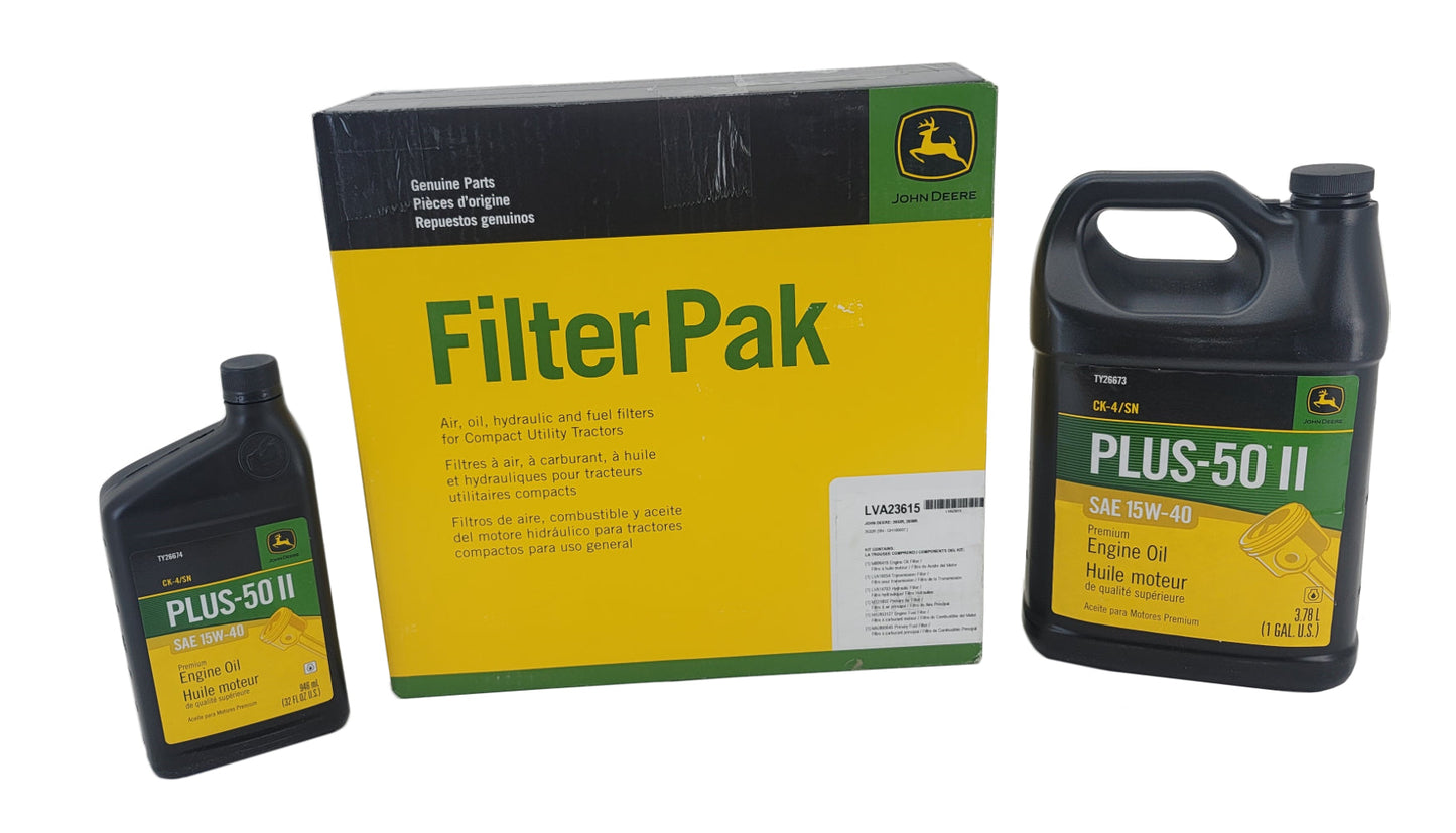 John Deere Original Equipment Filter Pak with Oil Kit - LVA23615A