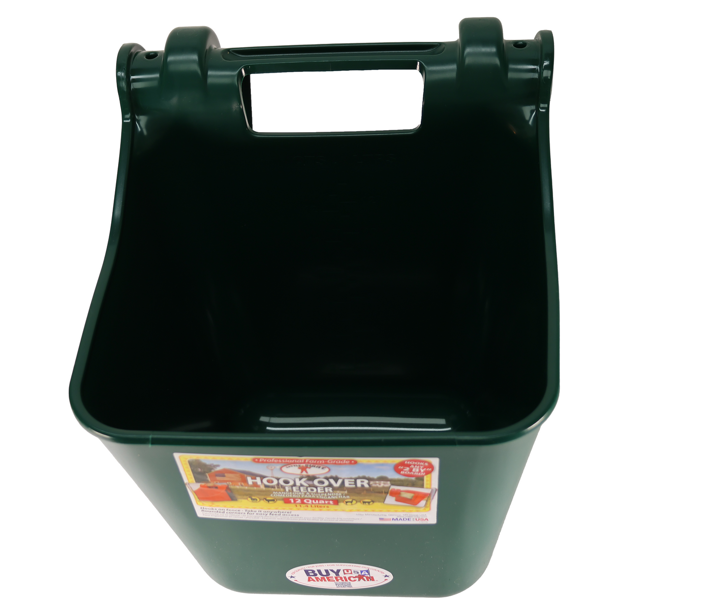 Little Giant Green 12 Quart Plastic Hook Over Feeder - HF12GREEN