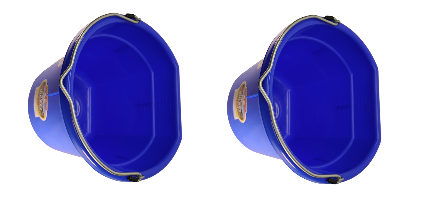 Little Giant Blue 20 Quart Flat Back Plastic Bucket Pack of 2 - P20FBBLUE