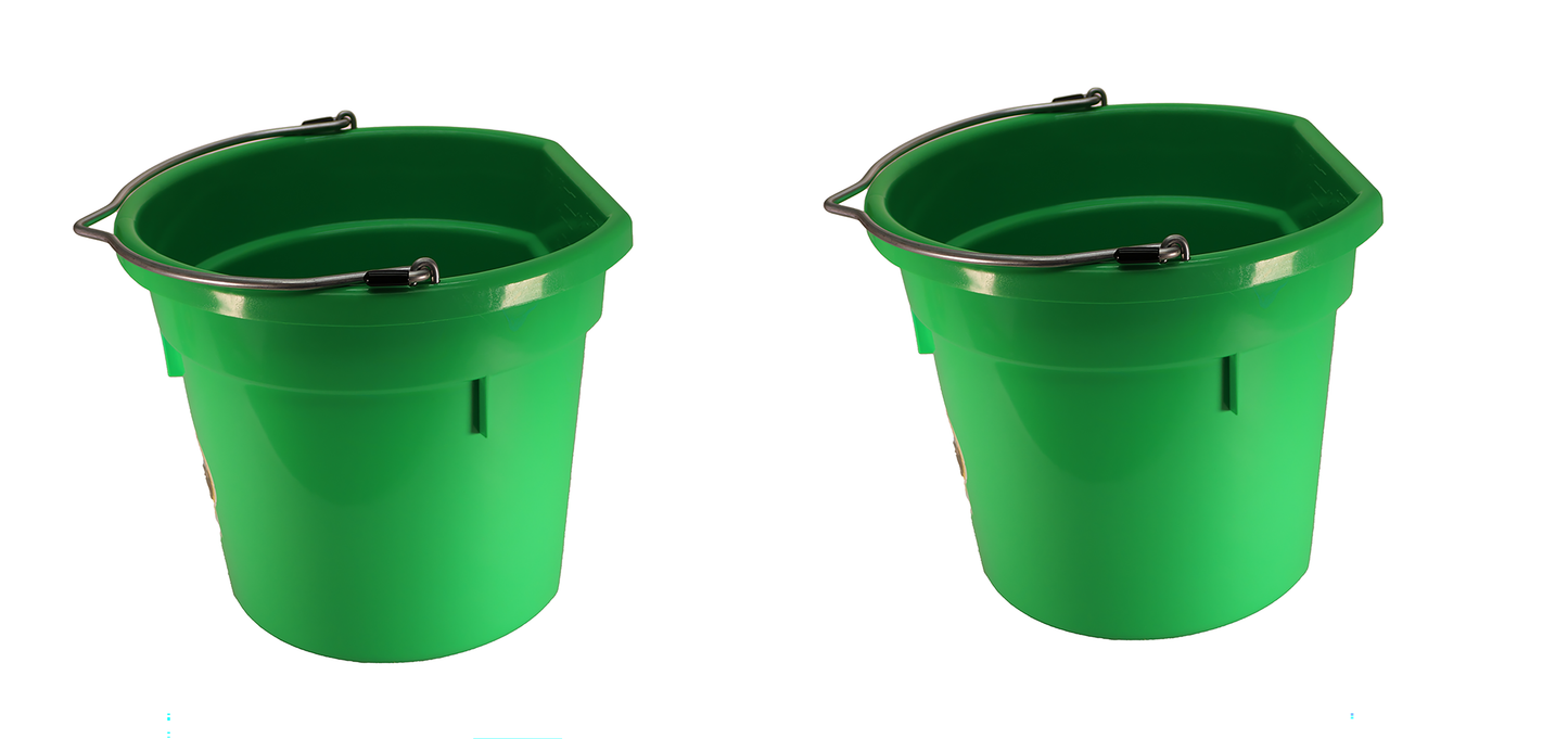 Little Giant Lime Green 20 Quart Flat Back Plastic Bucket Pack of 2 - P20FBLIMEGREEN