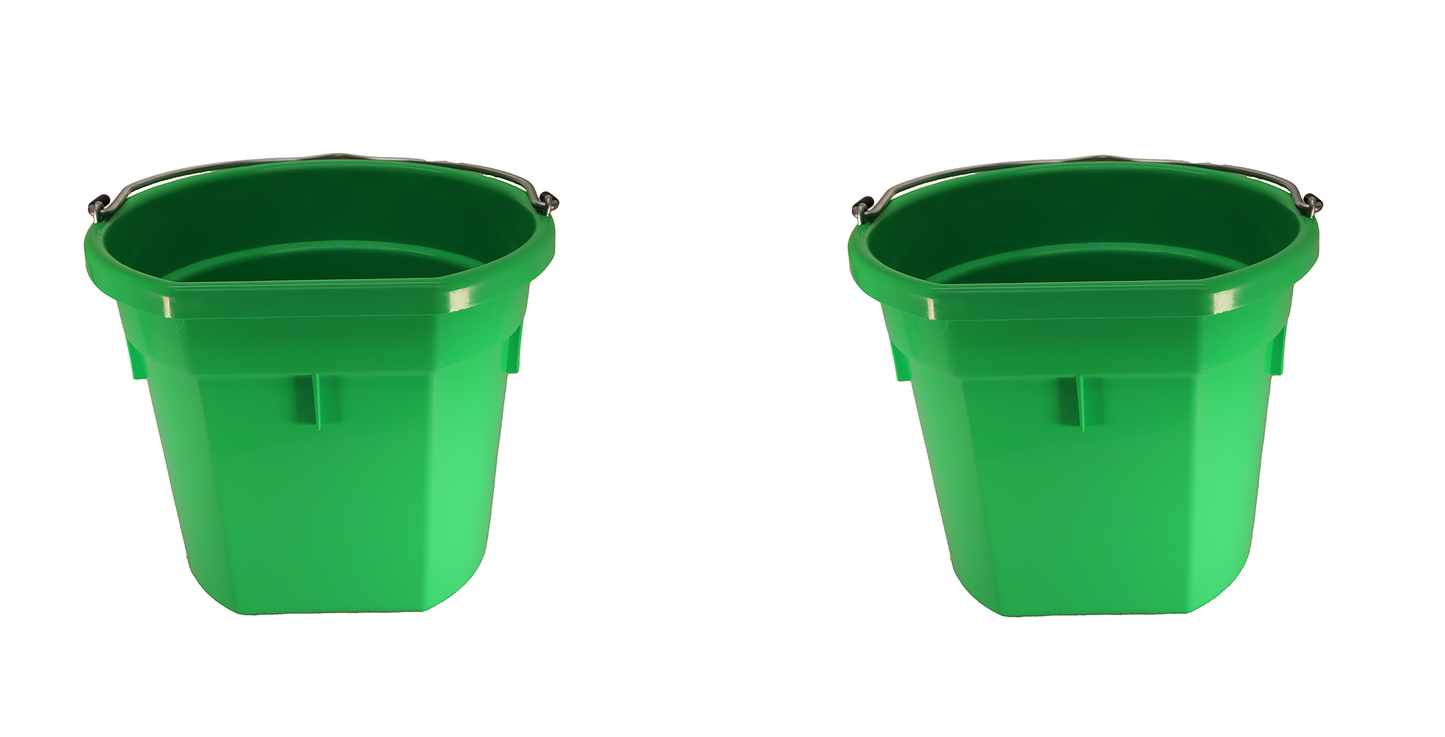 Little Giant Lime Green 20 Quart Flat Back Plastic Bucket Pack of 2 - P20FBLIMEGREEN