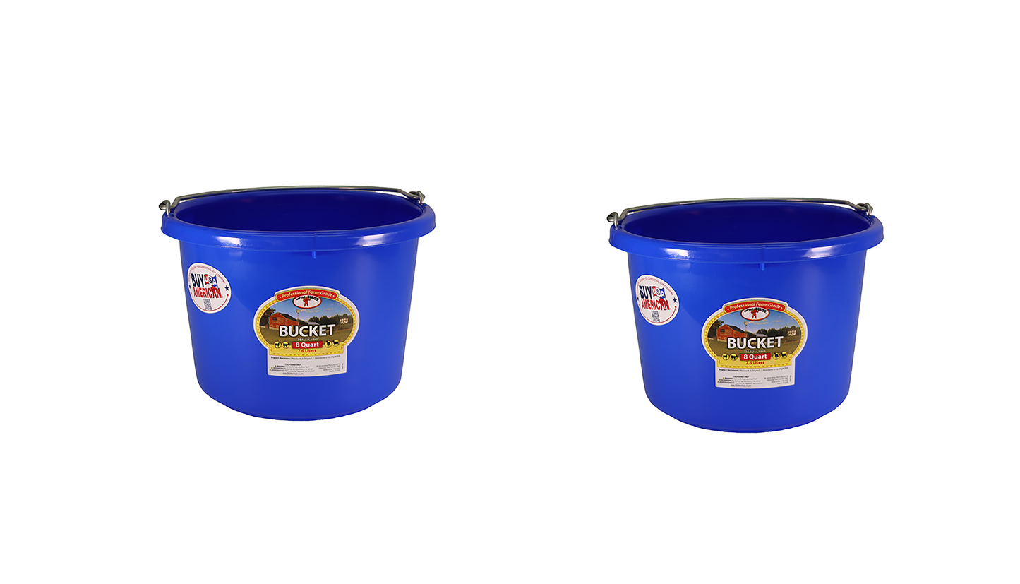Little Giant Blue 8 Quart Plastic Bucket Pack of 2 - P8BLUE