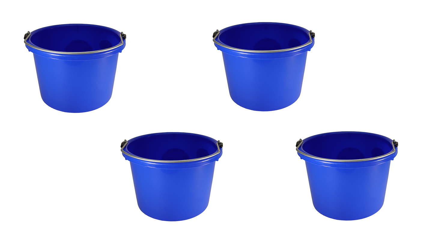 Little Giant Blue 8 Quart Plastic Bucket Pack of 4 - P8BLUE