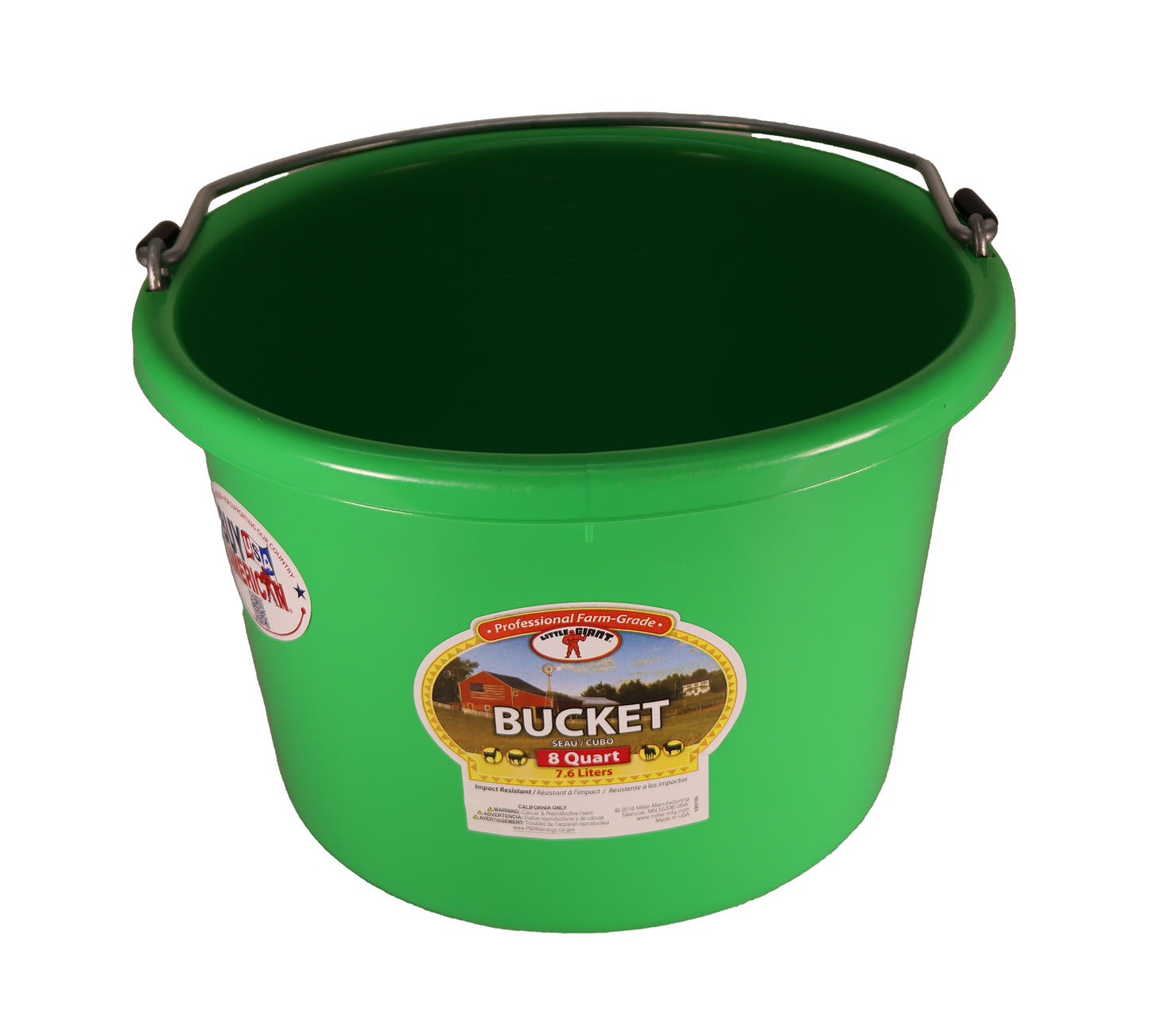 Little Giant Lime Green 8 Quart Plastic Bucket - P8LIMEGREEN