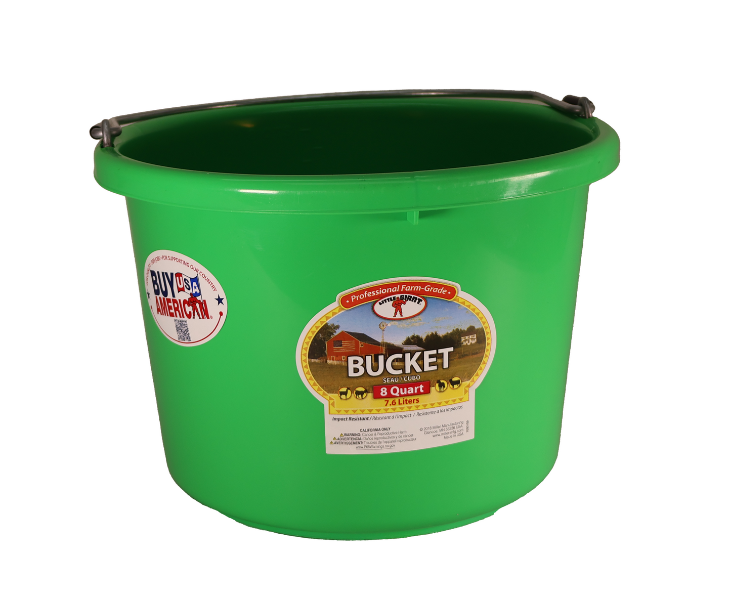 Little Giant Lime Green 8 Quart Plastic Bucket - P8LIMEGREEN