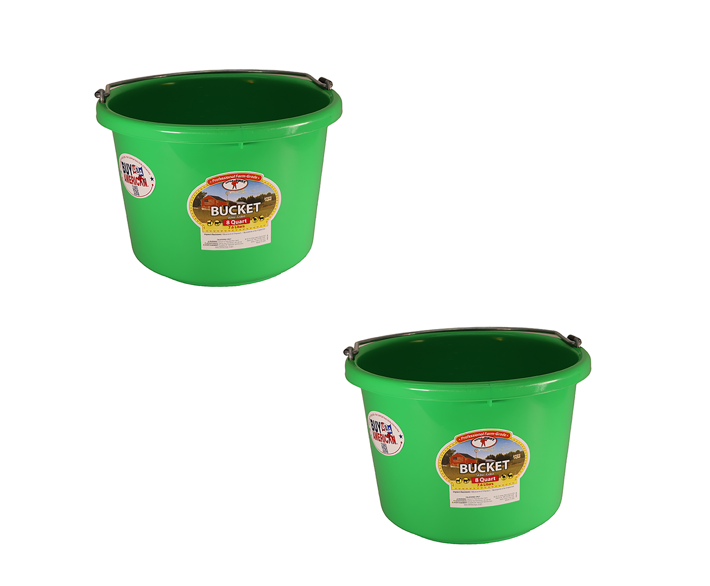Little Giant Lime Green 8 Quart Plastic Bucket Pack of 2 - P8LIMEGREEN