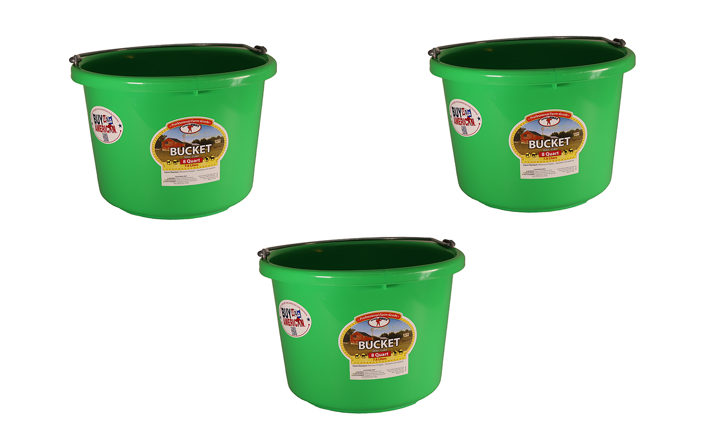 Little Giant Lime Green 8 Quart Plastic Bucket Pack of 3 - P8LIMEGREEN