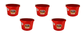 Little Giant Red 8 Quart Plastic Bucket Pack of 5 - P8RED