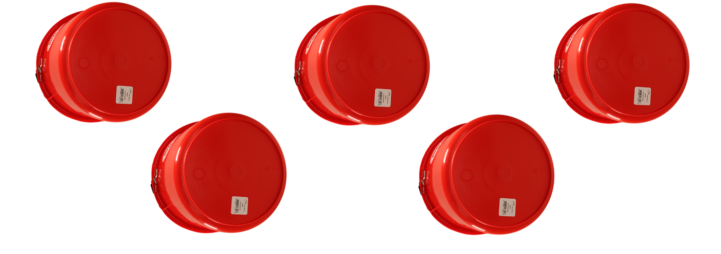 Little Giant Red 8 Quart Plastic Bucket Pack of 5 - P8RED