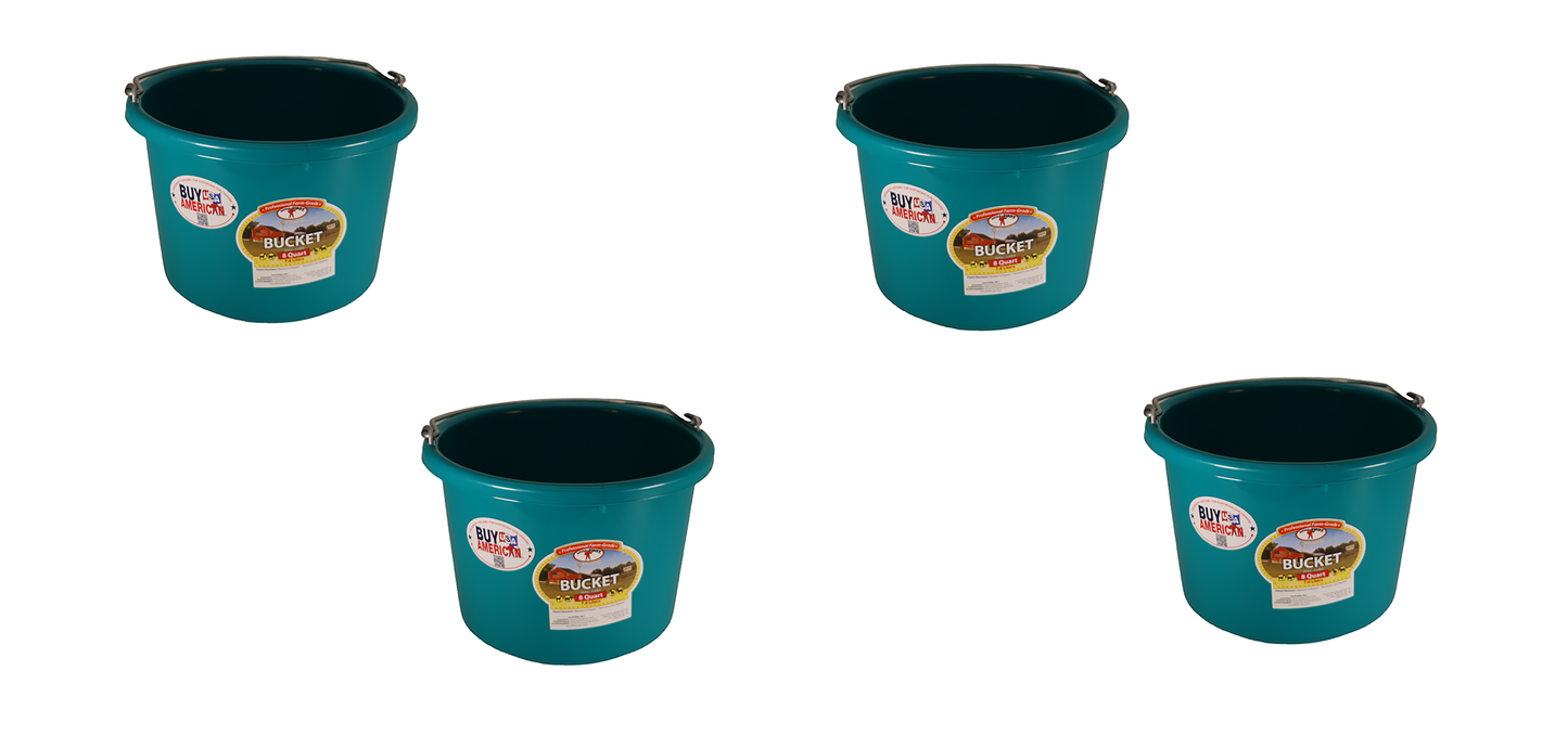 Little Giant Teal 8 Quart Plastic Bucket Pack of 4 - P8TEAL