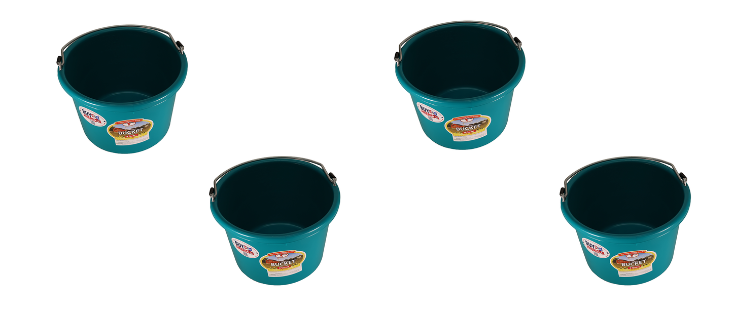 Little Giant Teal 8 Quart Plastic Bucket Pack of 4 - P8TEAL