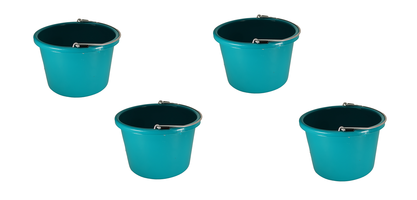Little Giant Teal 8 Quart Plastic Bucket Pack of 4 - P8TEAL