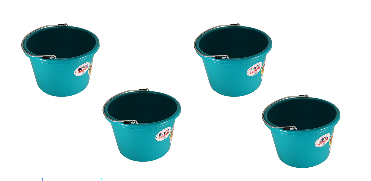 Little Giant Teal 8 Quart Plastic Bucket Pack of 4 - P8TEAL