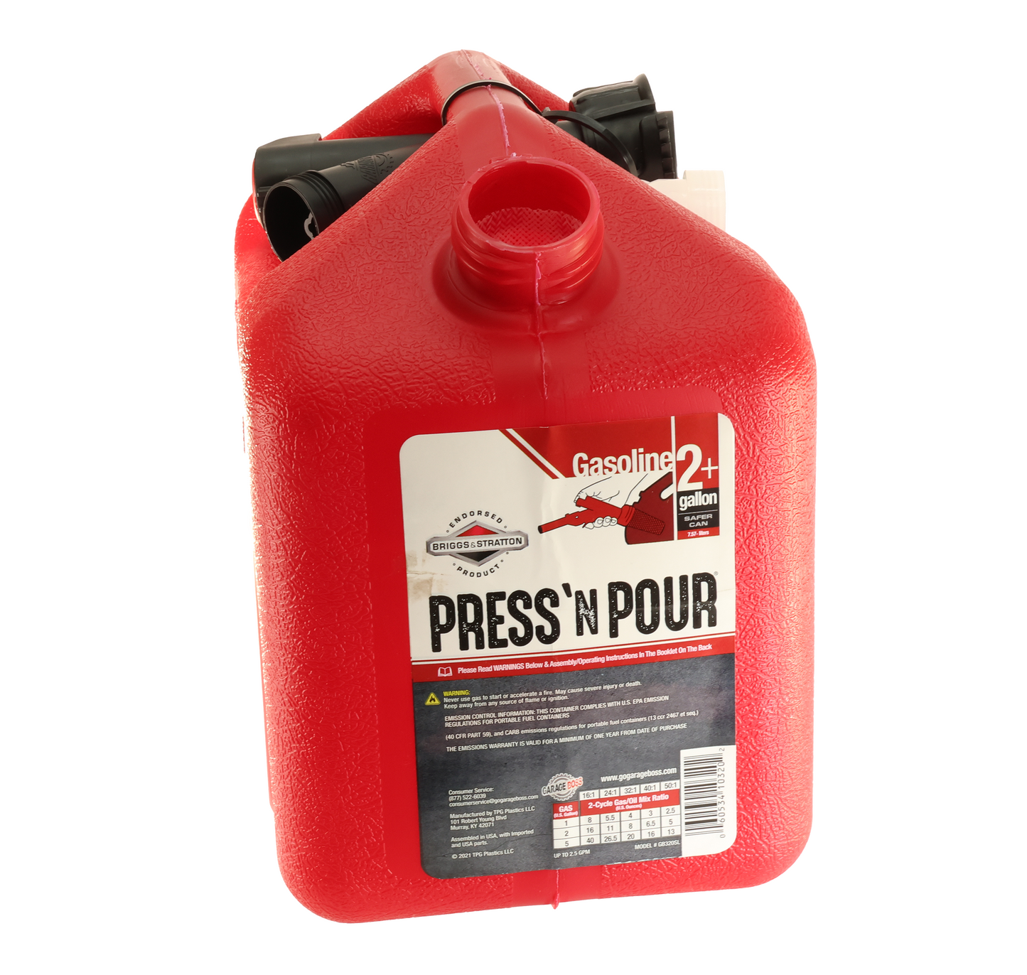 Sunbelt Products 2 Gallon Press N Pour Gas Can - B1GB320