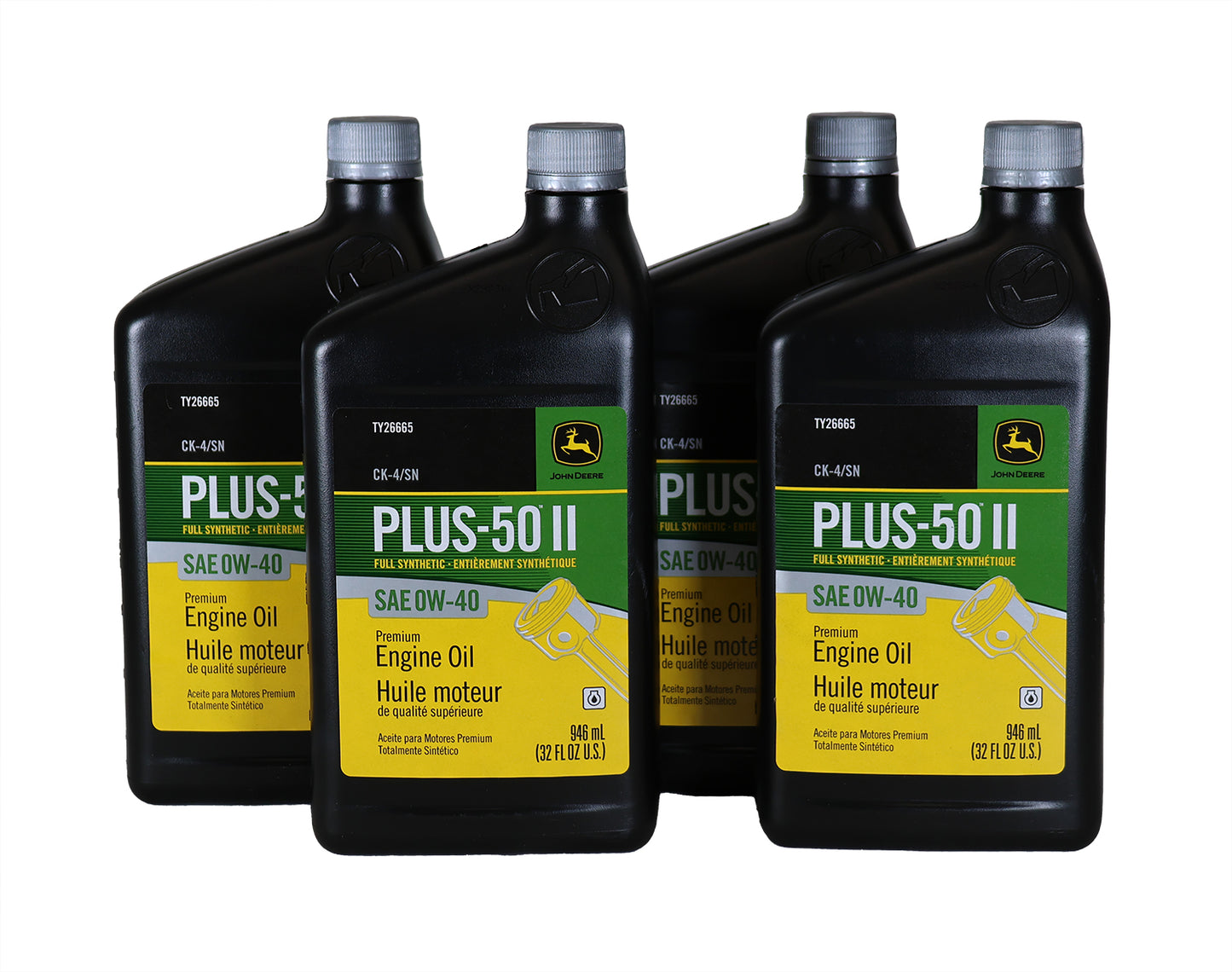 John Deere (4 PACK) Plus-50 II Full Synthetic SAE 0W-40 Engine Oil - TY26665