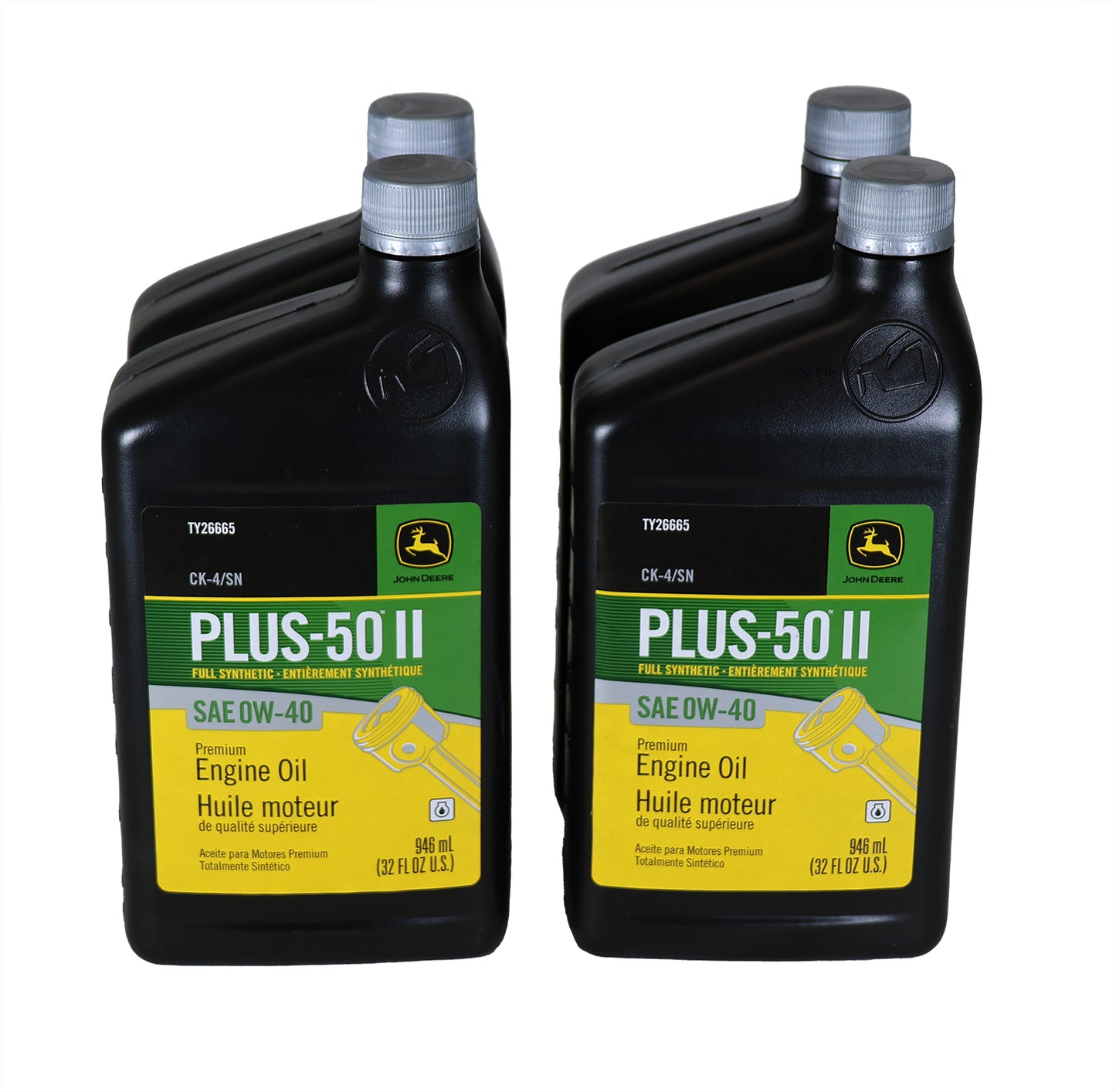 John Deere (4 PACK) Plus-50 II Full Synthetic SAE 0W-40 Engine Oil - TY26665