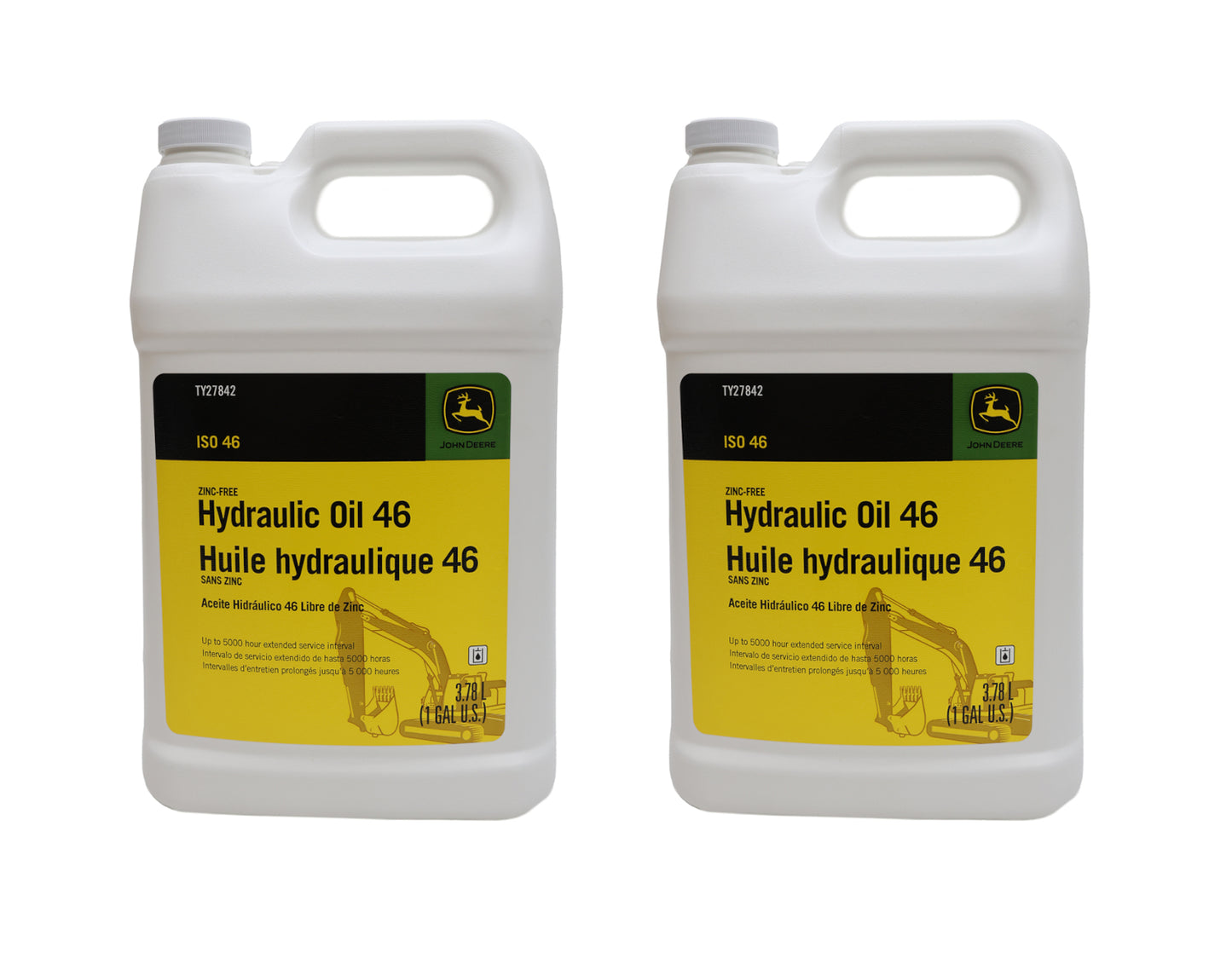 John Deere (2 PACK) Original Equipment Zinc-Free Hydraulic Oil 46 - TY27842