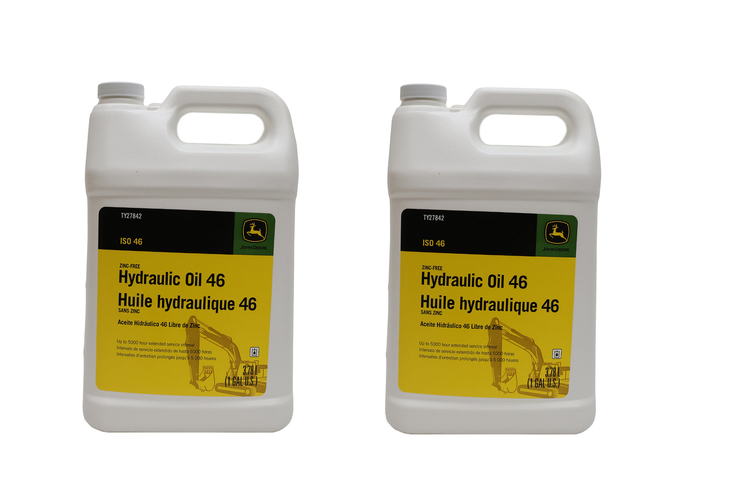 John Deere (2 PACK) Original Equipment Zinc-Free Hydraulic Oil 46 - TY27842