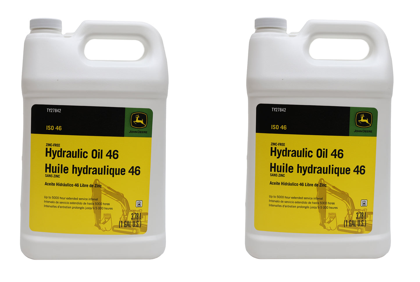 John Deere (2 PACK) Original Equipment Zinc-Free Hydraulic Oil 46 - TY27842