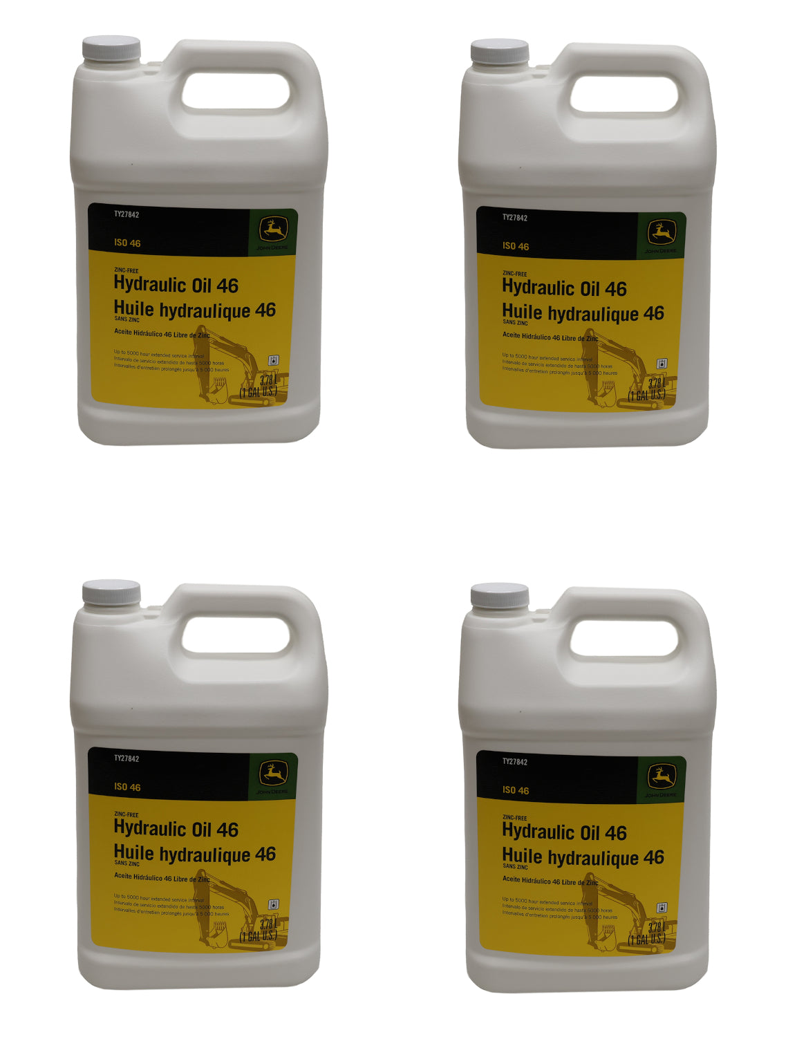 John Deere (4 PACK) Original Equipment Zinc-Free Hydraulic Oil 46 - TY27842