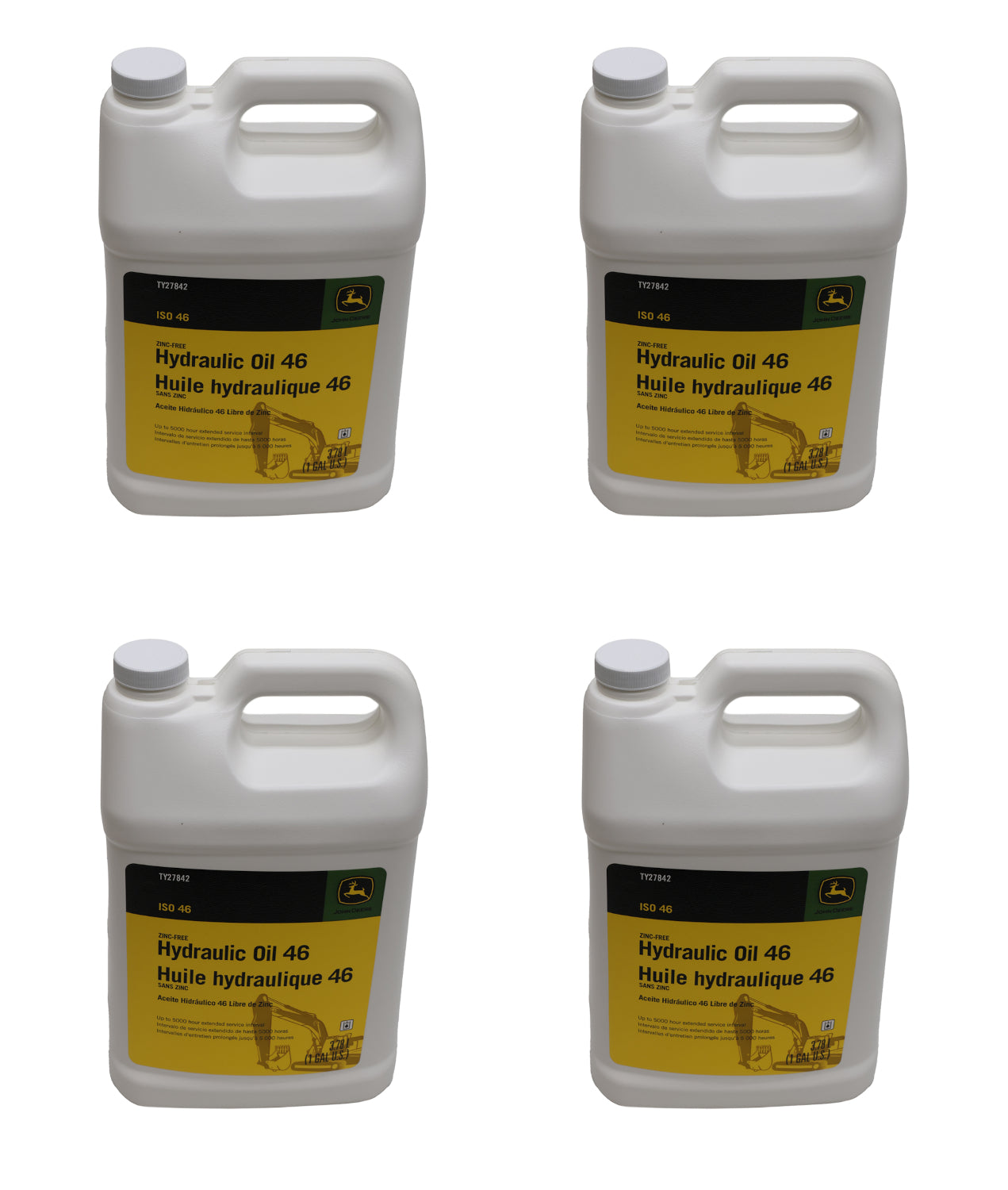 John Deere (4 PACK) Original Equipment Zinc-Free Hydraulic Oil 46 - TY27842