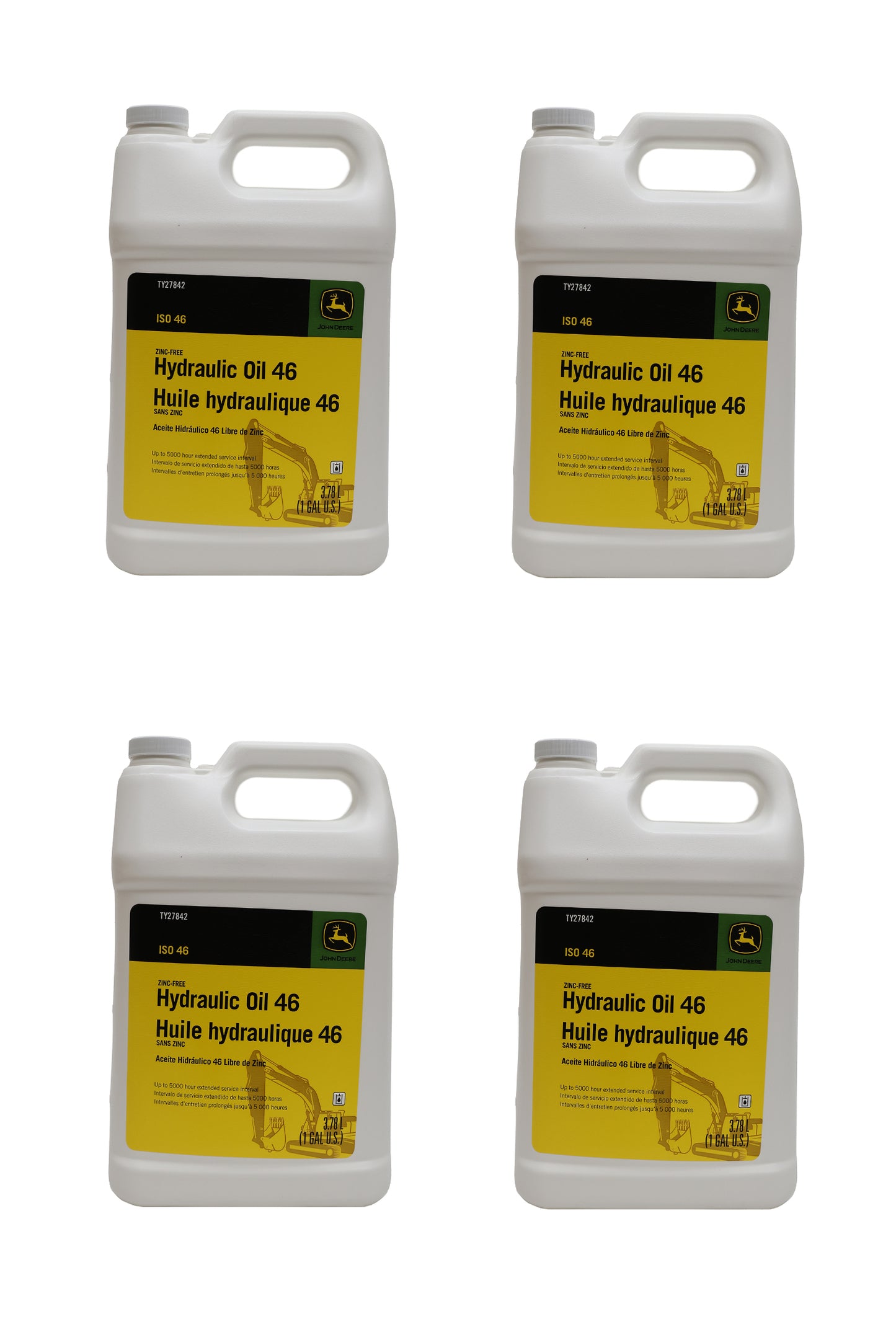 John Deere (4 PACK) Original Equipment Zinc-Free Hydraulic Oil 46 - TY27842