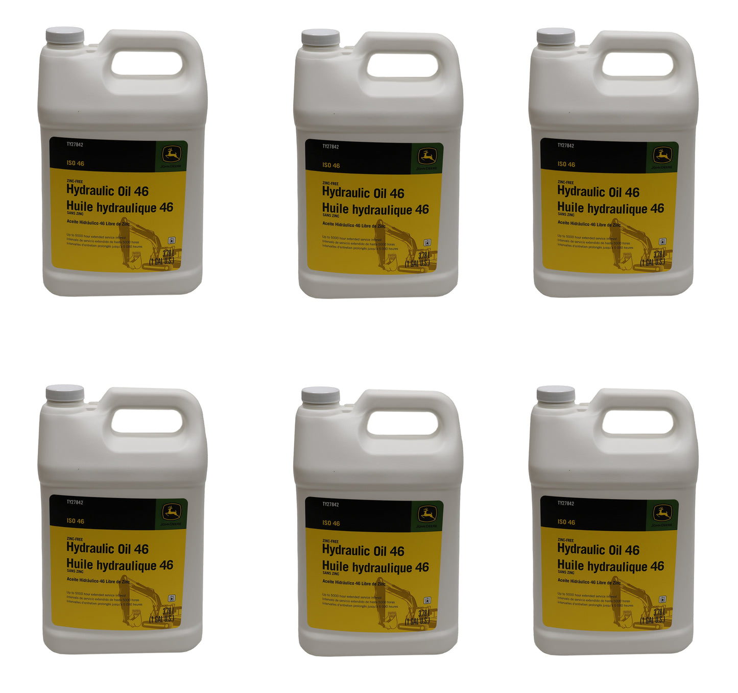 John Deere (6 PACK) Original Equipment Zinc-Free Hydraulic Oil 46 - TY27842