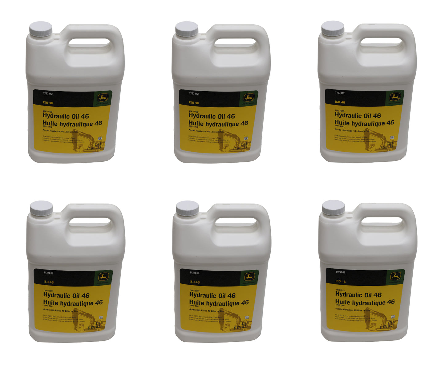 John Deere (6 PACK) Original Equipment Zinc-Free Hydraulic Oil 46 - TY27842