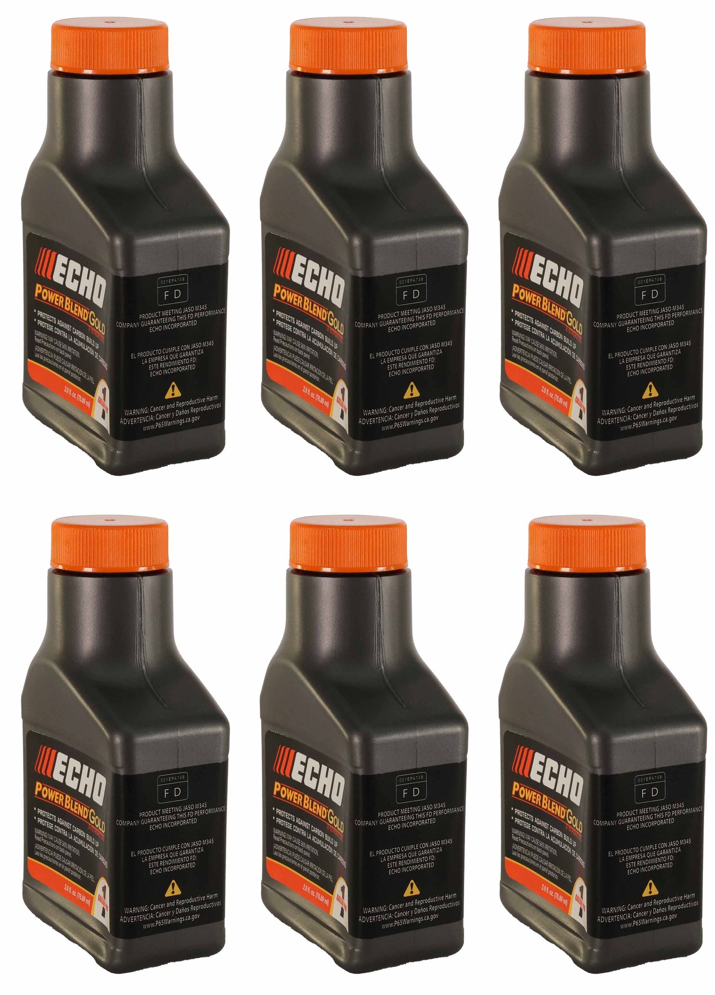 Echo Original Equipment 6-PACK Power Blend Gold Oil Mix 50:1 (2.6 fl oz Bottles) - 6450001