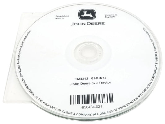 John Deere 820 Tractor Technical Manual CD - TM4212CD