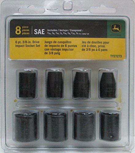 "John Deere SAE 6pt 3/8"" Drive Impact Socket Set 8 Pieces - TY27273"