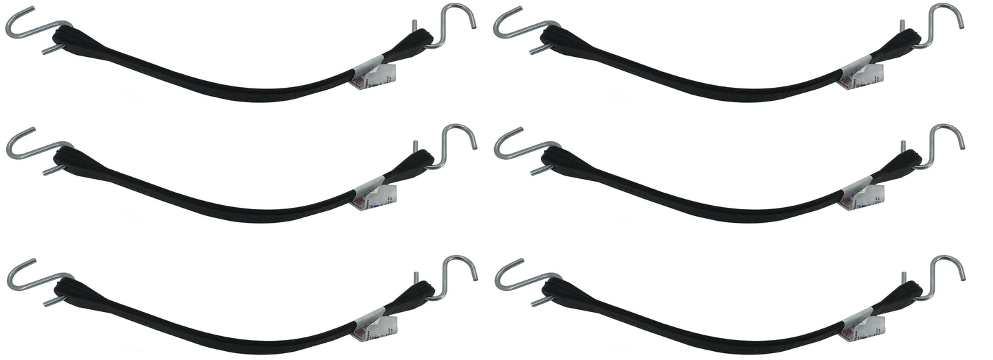 SMA 15" EPDM Rubber Tarp Strap W/ Hooks-USA 6 Pack - 863-TS15,6